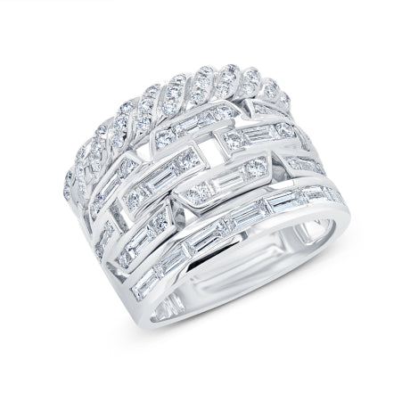 1.58ct 14k White Gold Diamond Baguette Lady's Ring