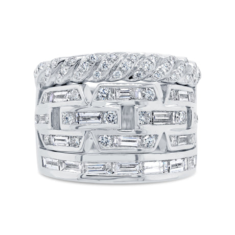 1.58ct 14k White Gold Diamond Baguette Lady's Ring