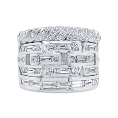 1.58ct 14k White Gold Diamond Baguette Lady's Ring
