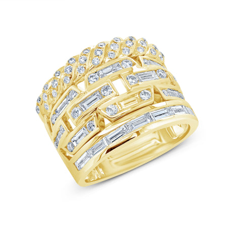 1.58ct 14k Yellow Gold Diamond Baguette Lady's Ring