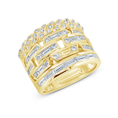 1.58ct 14k Yellow Gold Diamond Baguette Lady's Ring