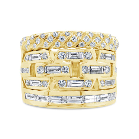 1.58ct 14k Yellow Gold Diamond Baguette Lady's Ring