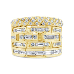 1.58ct 14k Yellow Gold Diamond Baguette Lady's Ring