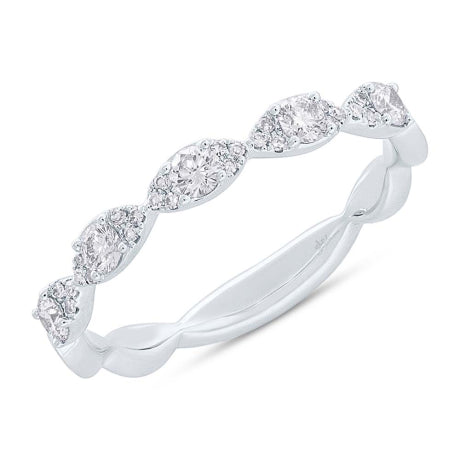 0.36ct 14k White Gold Diamond Lady's Ring Size 5.25
