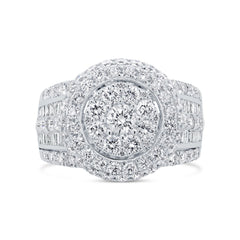 2.80ct 14k White Gold Diamond Cluster Lady's Ring
