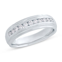 0.50ct 14k White Gold Diamond Men's Band Size 10.5
