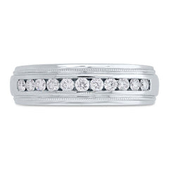 0.50ct 14k White Gold Diamond Men's Band Size 10.5