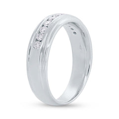0.50ct 14k White Gold Diamond Men's Band Size 10.5