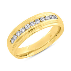 0.50ct 14k Yellow Gold Diamond Men's Band Size 10.5