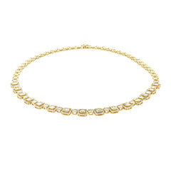 7.73ct 18k Yellow Gold Diamond Baguette Necklace