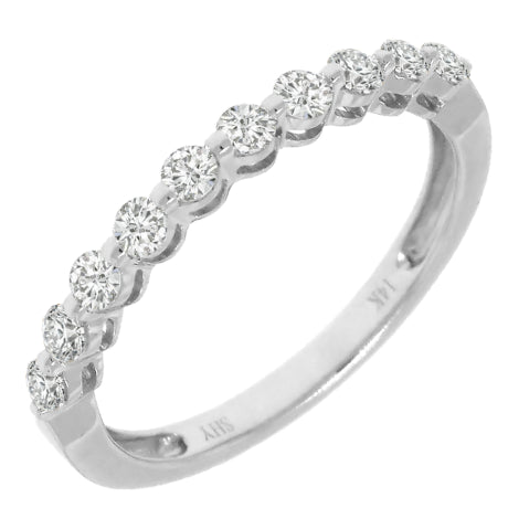 0.47ct 14k White Gold Diamond Lady's Band Size 5.5