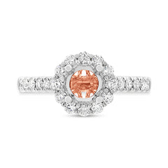 0.58ct 18k Two-tone Rose Gold Diamond Semi-mount Ring for 0.75ct Center Size 3.5