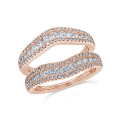 1.08ct 14k Rose Gold Diamond Lady's Ring Guard