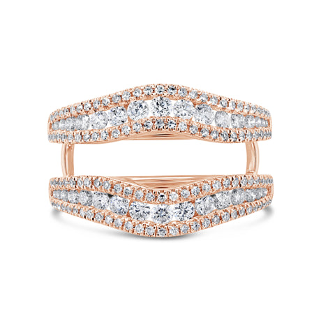 1.08ct 14k Rose Gold Diamond Lady's Ring Guard