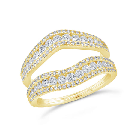 1.00ct 14k Yellow Gold Diamond Lady's Ring Guard