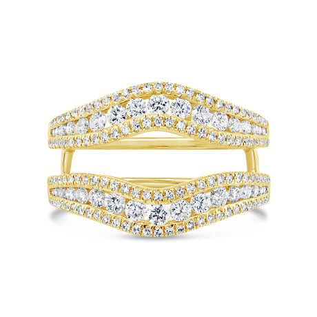 1.00ct 14k Yellow Gold Diamond Lady's Ring Guard