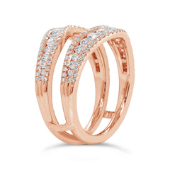 1.00ct 14k Rose Gold Diamond Lady's Ring Guard