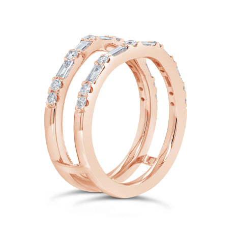 0.70ct 14k Rose Gold Diamond Lady's Ring Guard