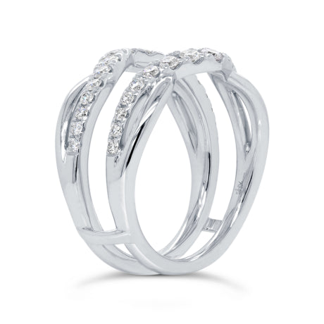 0.70ct 14k White Gold Diamond Lady's Ring Guard