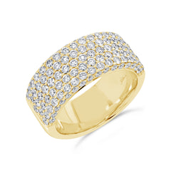 1.80ct 14k Yellow Gold Diamond Pave Lady's Band
