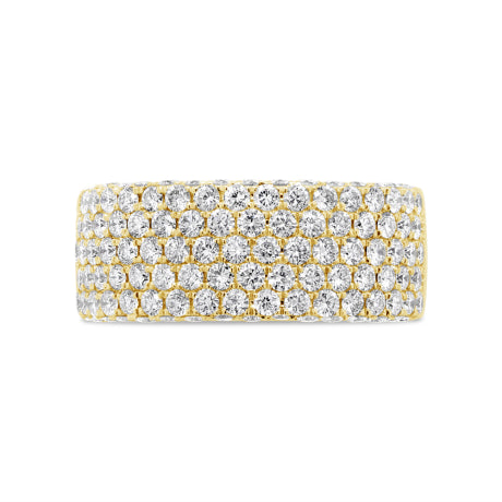 1.80ct 14k Yellow Gold Diamond Pave Lady's Band