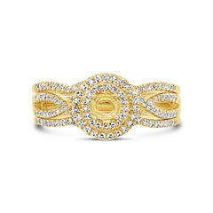 0.35ct 14k Yellow Gold Diamond Semi-mount Ring for 0.20ct Center 3-pc