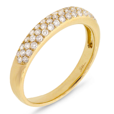 0.38ct 14k Yellow Gold Diamond Lady's Pave Band Size 9