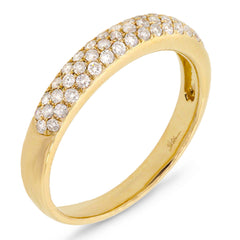 0.38ct 14k Yellow Gold Diamond Lady's Pave Band Size 9