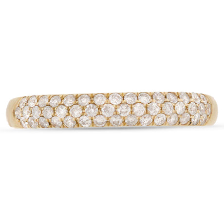 0.38ct 14k Yellow Gold Diamond Lady's Pave Band Size 9