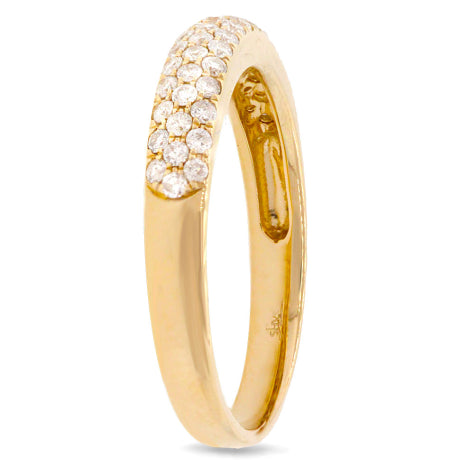 0.38ct 14k Yellow Gold Diamond Lady's Pave Band Size 9