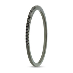 0.10ct 14k Black Rhodium Gold Black Diamond Lady's Band Size 5.5