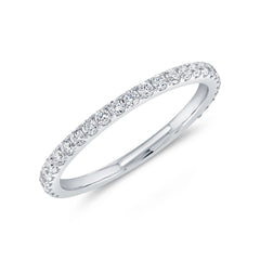 0.40ct 18k White Gold Diamond Lady's Band Size 6.5