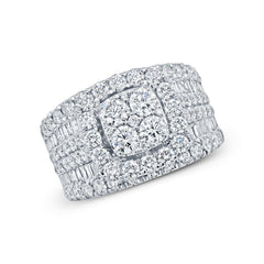 3.79ct 14k White Gold Diamond Cluster Engagement Lady's Ring