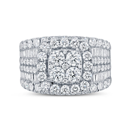 3.79ct 14k White Gold Diamond Cluster Engagement Lady's Ring