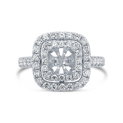 0.77ct 18k White Gold Diamond Semi-mount Ring Size 5.5