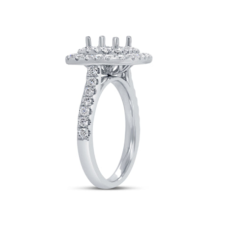 0.77ct 18k White Gold Diamond Semi-mount Ring Size 5.5