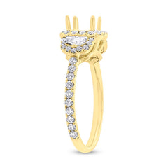 1.00ct 18k Yellow Gold Diamond Semi-mount Ring for 6x6mm Center