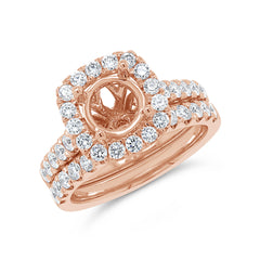 1.25ct 14k Rose Gold Diamond Semi-mount Ring 2-pc