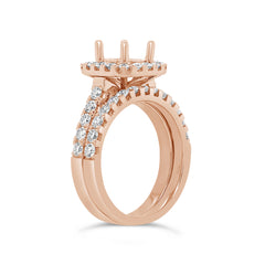 1.25ct 14k Rose Gold Diamond Semi-mount Ring 2-pc