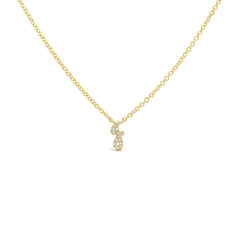 0.03ct 14k Yellow Gold Diamond Letter "J" Necklace