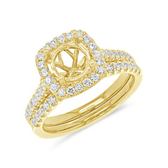 0.68ct 14k Yellow Gold Diamond Semi-mount Ring 2-pc