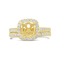 0.68ct 14k Yellow Gold Diamond Semi-mount Ring 2-pc