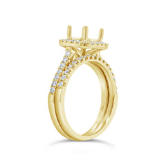 0.68ct 14k Yellow Gold Diamond Semi-mount Ring 2-pc