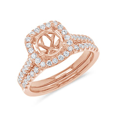 0.68ct 14k Rose Gold Diamond Semi-mount Ring 2-pc