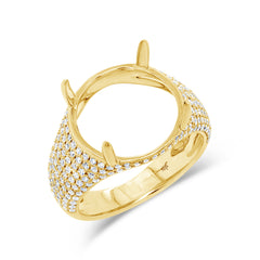 0.45ct 18k Yellow Gold Diamond Semi-mount Ring Size 4