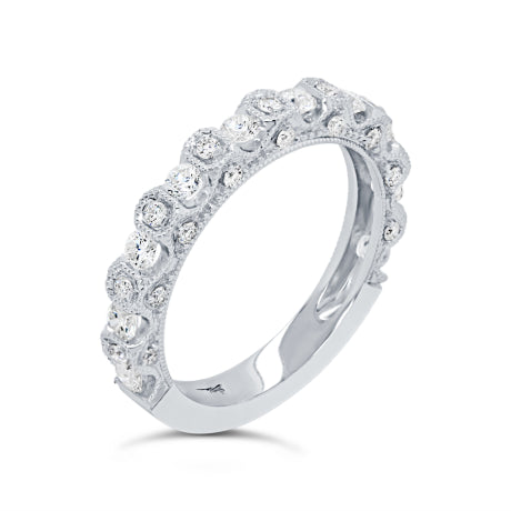 0.56ct 14k White Gold Diamond Lady's Band Size 4.5