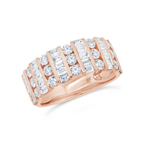 1.65ct 14k Rose Gold Diamond Baguette Lady's Ring