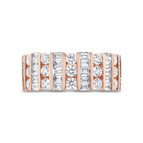 1.65ct 14k Rose Gold Diamond Baguette Lady's Ring