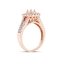 0.80ct 14k Rose Gold Diamond Semi-mount for 0.40ct Center