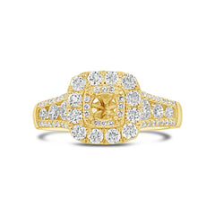 1.00ct 14k Yellow Gold Diamond Semi-mount Ring for 0.40ct Center